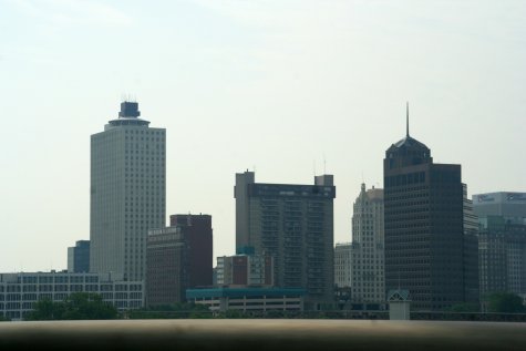 Memphis vue de l'Hernando de Soto Bridge